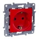 Etika Красный Розетка с заземлением со шторками 16А 250В винтовые зажимы  672722  Legrand