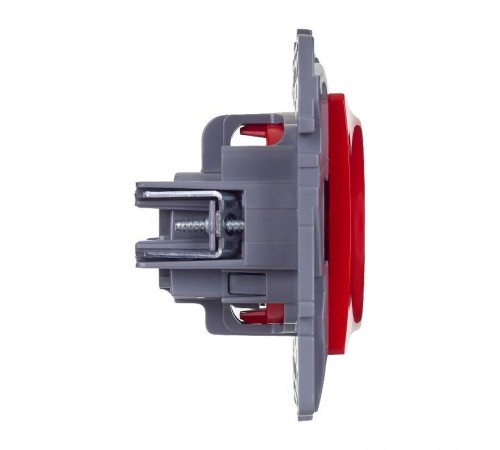 Etika Красный Розетка с заземлением со шторками 16А 250В винтовые зажимы  672722  Legrand