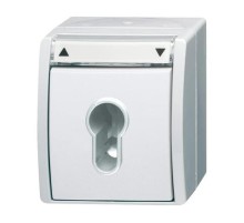 Выключатель жалюзи с ключом (для замка) 2-полюсный, IP44, серия ocean, цвет альпийский белый  2CKA001101A0924  ABB