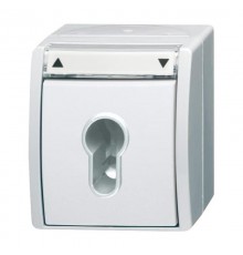 Выключатель жалюзи с ключом (для замка) 2-полюсный, IP44, серия ocean, цвет альпийский белый  2CKA001101A0924  ABB