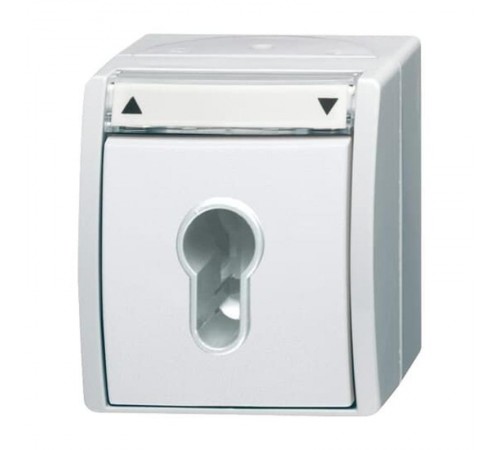 Выключатель жалюзи с ключом (для замка) 2-полюсный, IP44, серия ocean, цвет альпийский белый  2CKA001101A0924  ABB