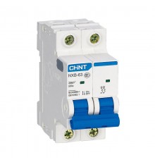 Выключатель автоматический двухполюсный NXB-63 2P 10A 6кА х-ка B (R)  814117  CHINT