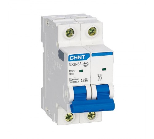 Выключатель автоматический двухполюсный NXB-63 2P 20A 6кА х-ка C (R)  814093  CHINT