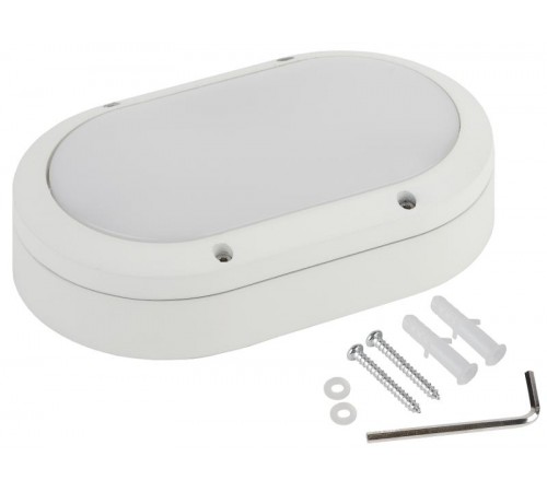 Светильник светодиодный пылевлагозащищенный для ЖКХ ДПО SPB-7-12-O 12Вт 5000К IP65 1140лм 220x135x65 Овал антивандальный  Б0030242  ЭРА