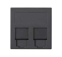 Simon CIMA 500 Адаптер для 2 шт RJ-45 CJ545.., CJ645.., CJ6A45F, шторки, 50х50мм, 500CIMA, графит  50000089-038  Simon