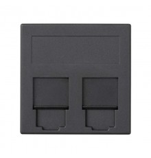 Simon CIMA 500 Адаптер для 2 шт RJ-45 CJ545.., CJ645.., CJ6A45F, шторки, 50х50мм, 500CIMA, графит  50000089-038  Simon