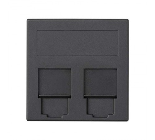 Simon CIMA 500 Адаптер для 2 шт RJ-45 CJ545.., CJ645.., CJ6A45F, шторки, 50х50мм, 500CIMA, графит  50000089-038  Simon