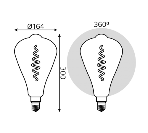 Лампа светодиодная LED Filament ST164 E27 8.5W Gray 165lm 1800K 1/6  157802005  Gauss