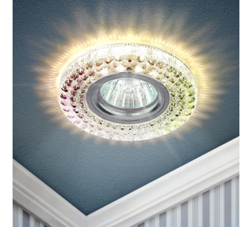 Светильник точечный встраиваемый под лампу DK LD15 MR16 50Вт GU5.3 мультиколор с подсветкой  Б0028081  ЭРА