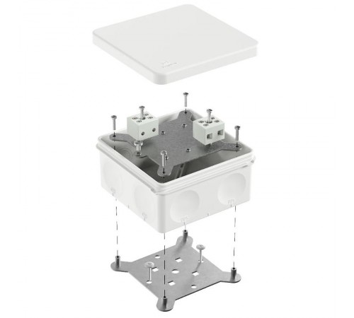 Коробка огнестойкая для о/п двухкомпонентная 60-0300-FR6.0-4 Е15-Е120 RAL9003 100х100х50 (14 шт/уп)  60-0300-9003-FR6.0-4  Промрукав