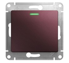 Glossa Баклажановый Выключатель 1-клавишный с подсветкой, сх.1а, 10AX  GSL001113  SE