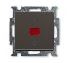 ABB Basic 55 Шато (чёрный) Выключатель 1-клавишный 2-полюсный, 20A  1020-0-0092   2CKA001020A0092  ABB