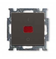 ABB Basic 55 Шато (чёрный) Выключатель 1-клавишный 2-полюсный, 20A  1020-0-0092   2CKA001020A0092  ABB