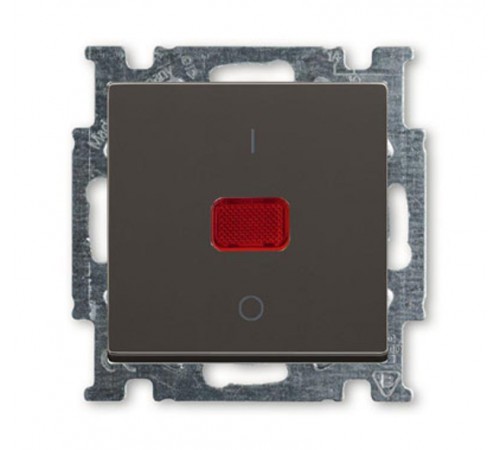 ABB Basic 55 Шато (чёрный) Выключатель 1-клавишный 2-полюсный, 20A  1020-0-0092   2CKA001020A0092  ABB