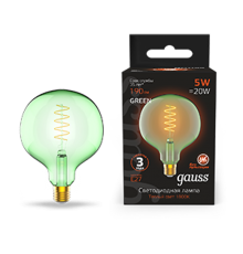 Лампа светодиодная LED Filament Flexible G125-C Green E27 5W 190lm 1800K 125*178mm 1/10  1012802105  Gauss