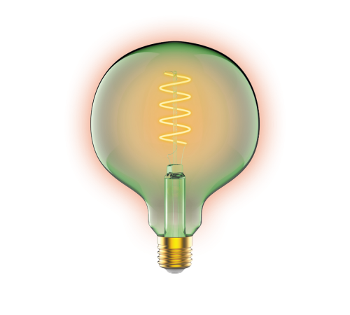 Лампа светодиодная LED Filament Flexible G125-C Green E27 5W 190lm 1800K 125*178mm 1/10  1012802105  Gauss