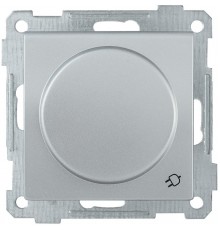 BOLERO серебрянный Розетка с/з со шторками с крышкой 16А РС16-1-0-Б  ERB16-K23-16  IEK