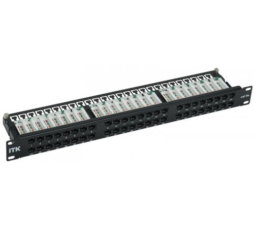 ITK 1U патч-панель кат. 5e UTP 48 пт. Dual IDC выс. плотн.  PP48-1UC5EU-D05H  ITK
