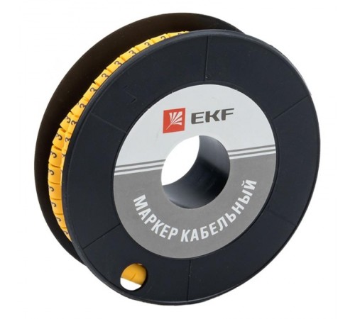 Маркер-кабельный 4,0кв.мм "3"(500шт.) (ЕС-2) EKF PROxima  plc-KM-4-3  EKF