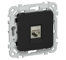 FLITE Розетка компьютерная RJ45 кат.5Е STP РК5е-1-1-ФлЧ черный  FI-K11-1-K02  IEK