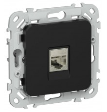 FLITE Розетка компьютерная RJ45 кат.5Е STP РК5е-1-1-ФлЧ черный  FI-K11-1-K02  IEK