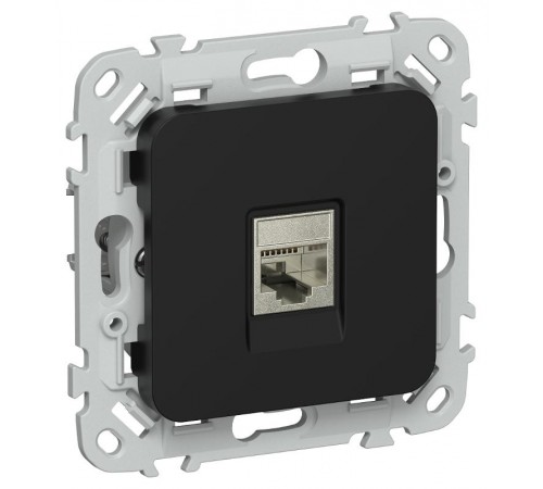 FLITE Розетка компьютерная RJ45 кат.5Е STP РК5е-1-1-ФлЧ черный  FI-K11-1-K02  IEK