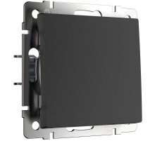 W1112008/ Электроустановочные изделия - Выключатель одноклавишный проходной (черный матовый)  a051626  Werkel