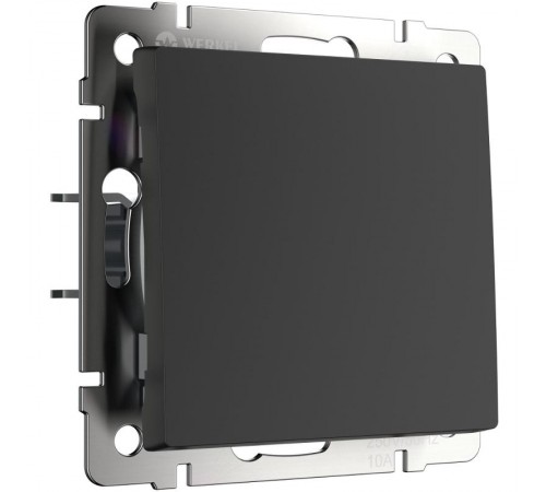 W1112008/ Электроустановочные изделия - Выключатель одноклавишный проходной (черный матовый)  a051626  Werkel