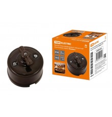 Выключатель фарфоровый поворотный с ручкой (бантик) 10А коричневый "Болонь"  SQ1820-0410  TDM