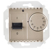 Simon 15 Шампань Регулятор для тёплого пола, с зондом, 16А, 230В, 3600Вт, 5-40град, IP20  1591775-034  Simon
