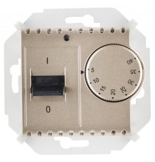 Simon 15 Шампань Регулятор для тёплого пола, с зондом, 16А, 230В, 3600Вт, 5-40град, IP20  1591775-034  Simon