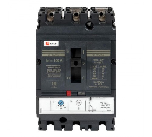 Выключатель автоматический ВА-99C (Compact NS) 160/100А 3P 36кА EKF PROxima  mccb99C-160-100  EKF