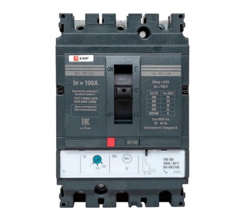 Выключатель автоматический ВА-99C (Compact NS) 160/100А 3P 36кА EKF PROxima  mccb99C-160-100  EKF