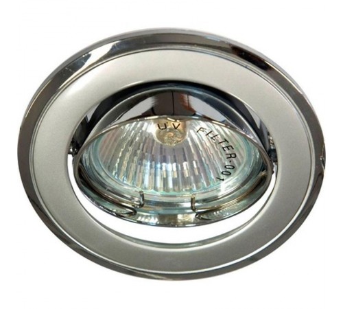 Светильник точечный встраиваемый под лампу 301T-MR16 50W G5.3 серый-хром/ Pearl Chrome-Chrome  17533  FERON