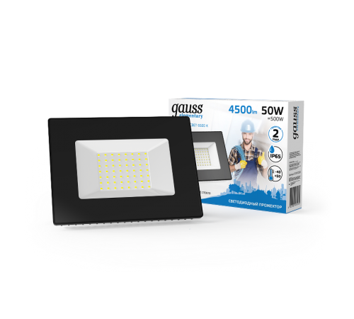 Прожектор светодиодный LED 50W IP65 6500К черный  613100350  Gauss