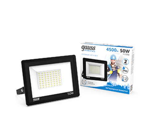 Прожектор светодиодный LED 50W IP65 6500К черный  613100350  Gauss