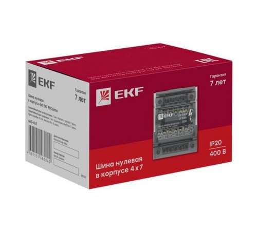Шина нулевая в корпусе 4х7 EKF PROxima  sn0-4x7  EKF