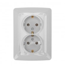 DEA Розетка 2-ая с/з с/у 16А Бел  KR-78-0218  Kranz