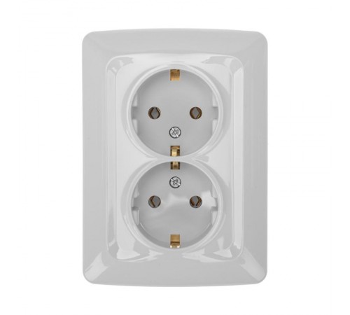 DEA Розетка 2-ая с/з с/у 16А Бел  KR-78-0218  Kranz