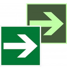Знак эвакуационный E 02-01 "Направляющая стрелка" 200х200 мм  pn-e-02-01-f  EKF