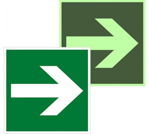 Знак эвакуационный E 02-01 "Направляющая стрелка" 200х200 мм  pn-e-02-01-f  EKF
