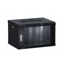 Шкаф настенный 19" TERACOM PRO 6U 600х450 мм дверь стеклянная с замком-ручкой чёрныйTRP-WLL-0664-40BEKF