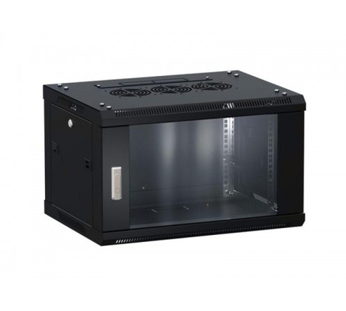 Шкаф настенный 19" TERACOM PRO 9U 600х450 мм дверь стеклянная с замком-ручкой чёрный  TRP-WLL-0964-40B  EKF