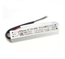 Трансформатор электронный для светодиодной ленты 40W 12V IP67 (драйвер), LB007 FERON  48054  FERON