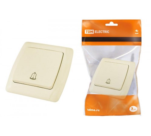 Кнопка звонковая 6А сл. кость "Онега"   SQ1805-0036  TDM