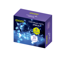 Комплект гирлянд декоративных, питание от ЭП  DC-G05-20WS4, комплект 4 шт., бел., 20 LED, 2xCR2032, IP20                                              