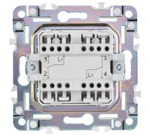 SKANDY Выключатель 2-клавишный проходной 10А SK-V05Sh шампань  SK-V22-0-10-K37  IEK