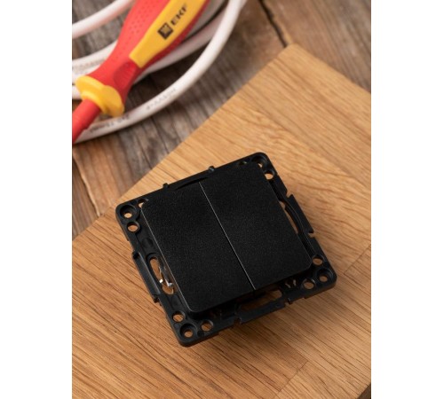 Стокгольм Механизм Выключателя 2-кл. 10А черный PROxima  EZV10-023-10  EKF