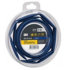 Трубка термоусадочная ТТУ нг-LS 4/2 синяя (2м/упак) IEK  UDR12-004-002-002-K07-T  IEK