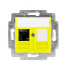 ABB Levit Жёлтый Розетка комп. RJ45 категория 6 и заглушка  5014H-A61017 64W  2CHH296117A6064  ABB